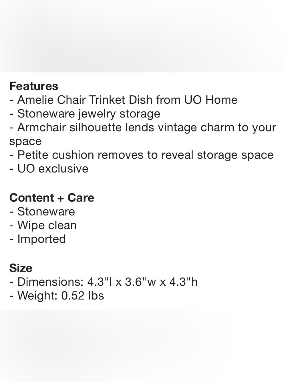 Urban Outfitters UO HOME White and Blue Amelie Chair Trinket Box NEW NWT - Picture 3 of 3